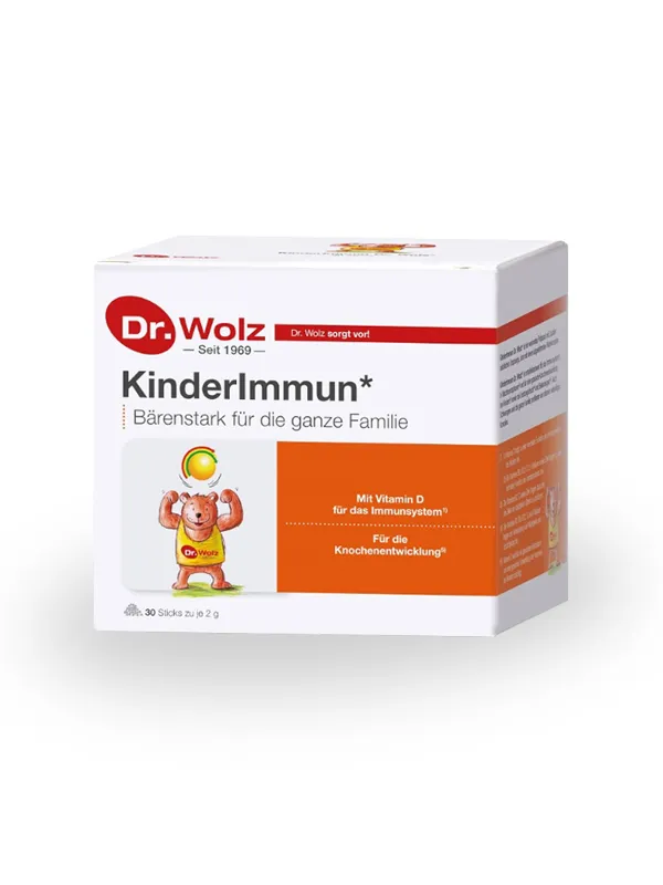 Izdelek KinderImmun* Dr. Wolz, prehransko dopolnilo – 30 vrečic po 2 g Slika